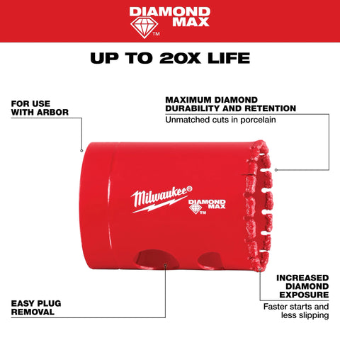 Milwaukee 49-56-5630  1-1/2" Diamond Max Hole Saw - Ace Tool Group - Milwaukee