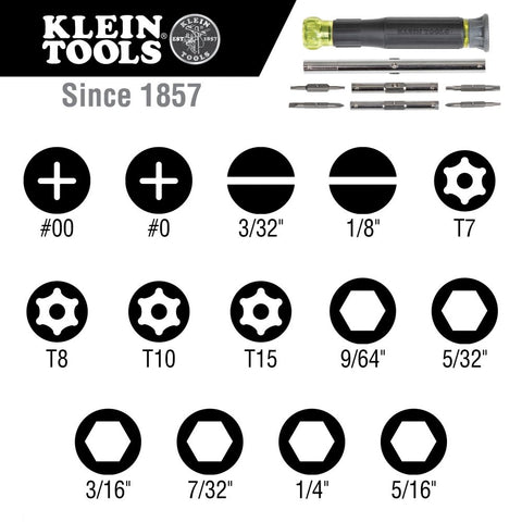 Klein 32314 14-in-1 Precision Screwdriver/Nut Driver - Ace Tool Group - Klein