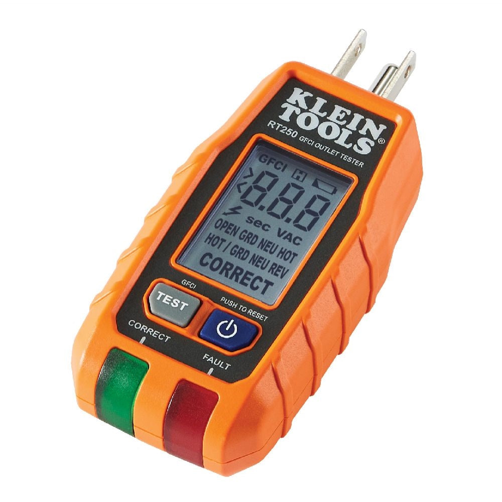 Klein Tools RT250 GFCI Receptacle Tester with LCD - Ace Tool Group - Klein