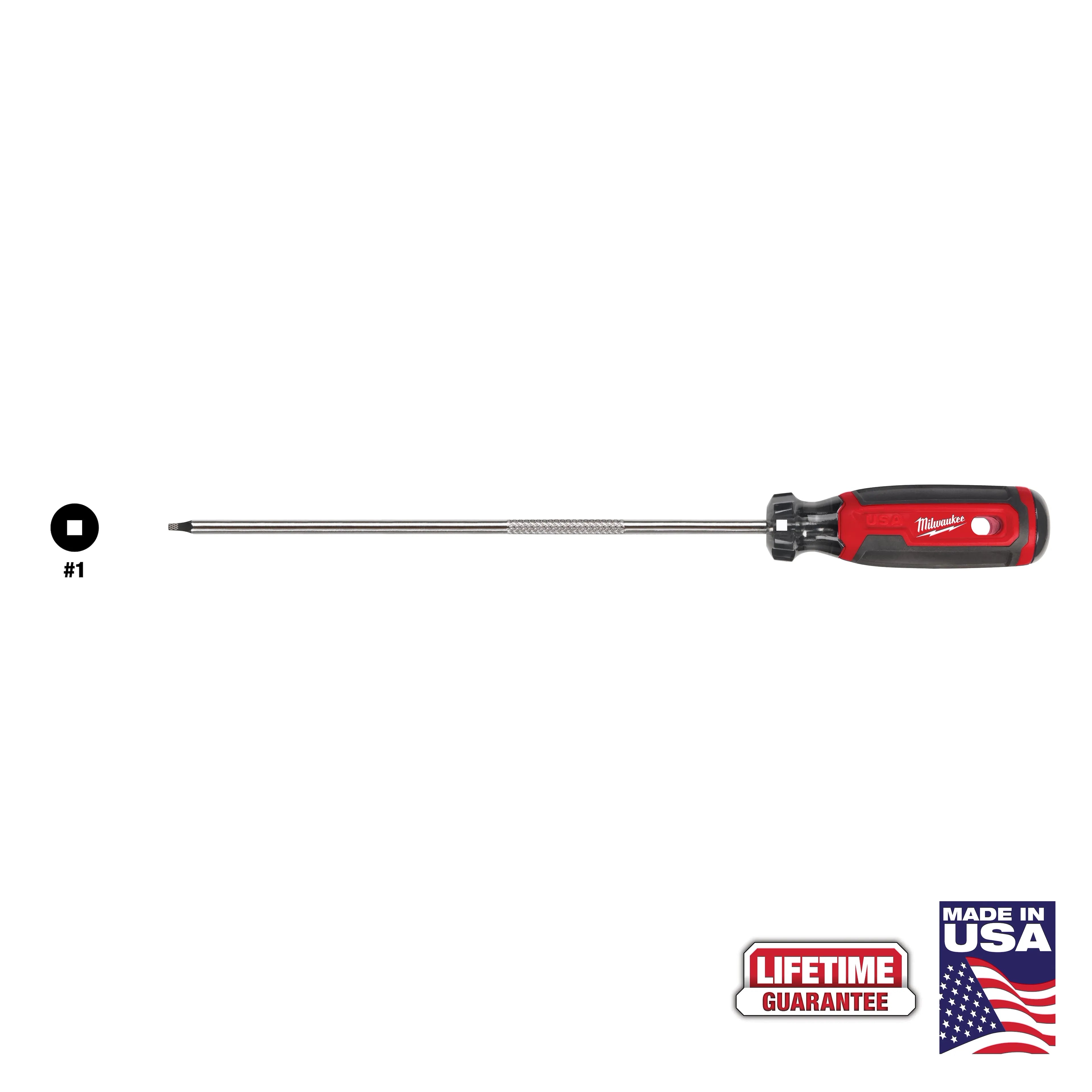 Milwaukee MT227 #1 Square 8" Cushion Grip Screwdriver (USA) - Ace Tool Group - Milwaukee
