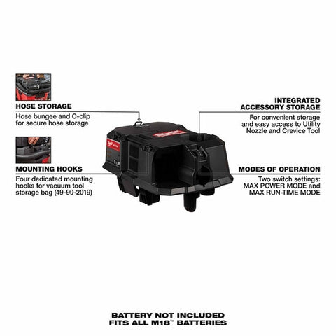 Milwaukee 0911-20 M18 FUEL Wet/Dry Vacuum Motor Head - Ace Tool Group - Milwaukee