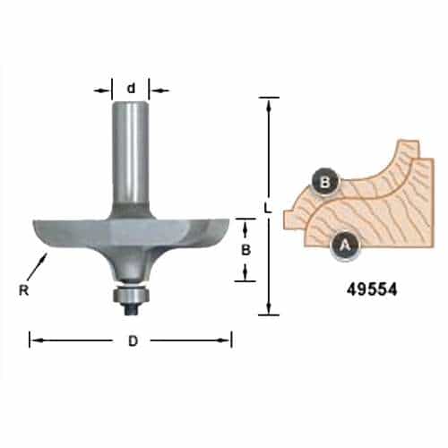 Amana Tool 49554 Table Edge Traditional 1/2 Shank - Ace Tool Group - Amana Tool