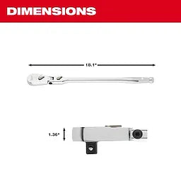 Milwaukee 48-22-9052 1/2" Drive 18" Flex Head Ratchet - Ace Tool Group - Milwaukee