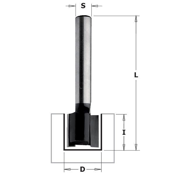 CMT 80107 Contractor Mortising Bit, 3/4-inch Diameter, 1/4-inch Shank - Ace Tool Group - CMT