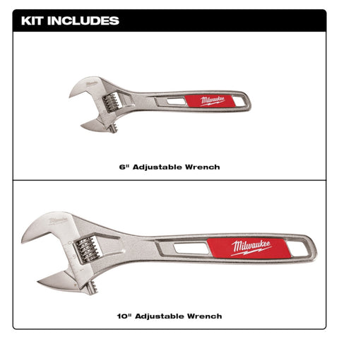 Milwaukee 48-22-7400 2 PC. 6 in. and 10 in. Wrench Set - Ace Tool Group - Milwaukee