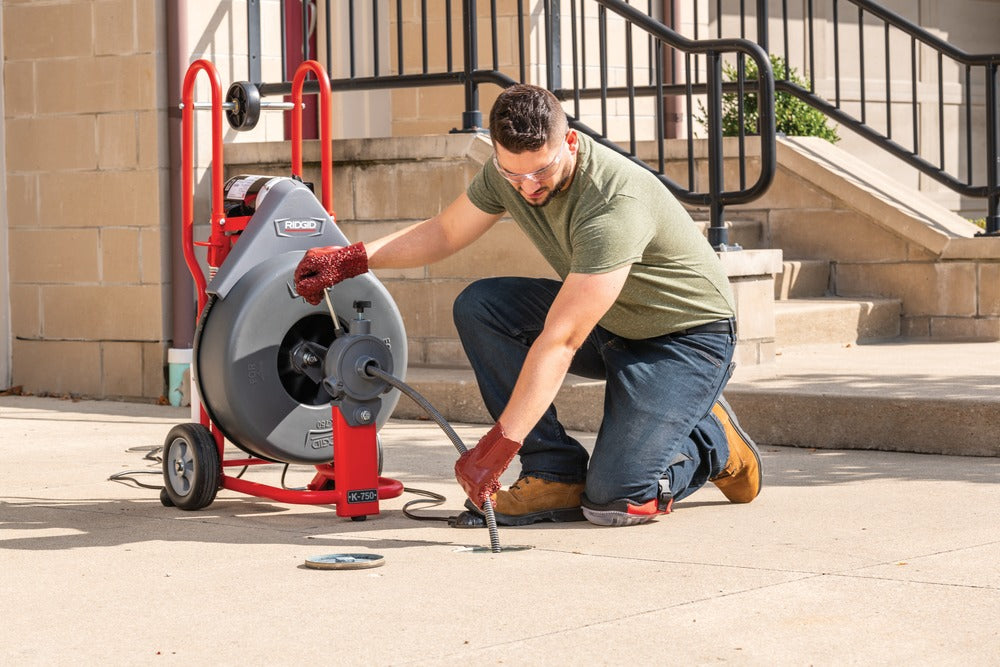 RIDGID 51402 K-750 Drain Cleaning Drum Machine with AUTOFEED, 0.63" Pigtail - Ace Tool Group - Ridgid