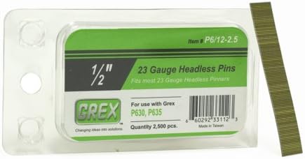 Grex P6/12-2.5 23 Gauge 1/2-Inch Headless Pins, 2500pk - Ace Tool Group - Grex