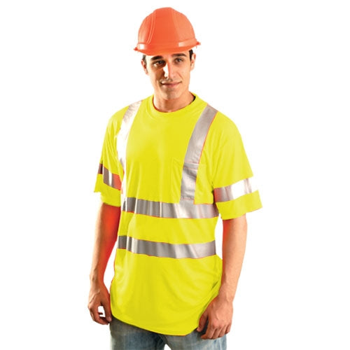 Occunomix LUX-SSTP3 Premium Dual Stripe Wicking Saftey Shirt - Ace Tool Group - Occunomix