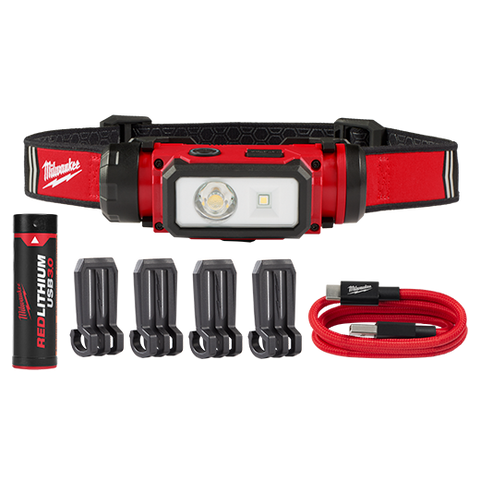 Milwaukee 2163-21 Redlithium USB Hard Hat Headlamp - Ace Tool Group - Milwaukee