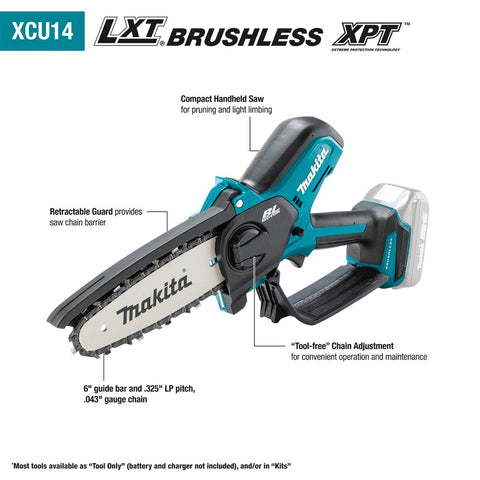 Makita XCU14Z 18V LXT Brushless 6" Pruning Saw - Ace Tool Group - Makita