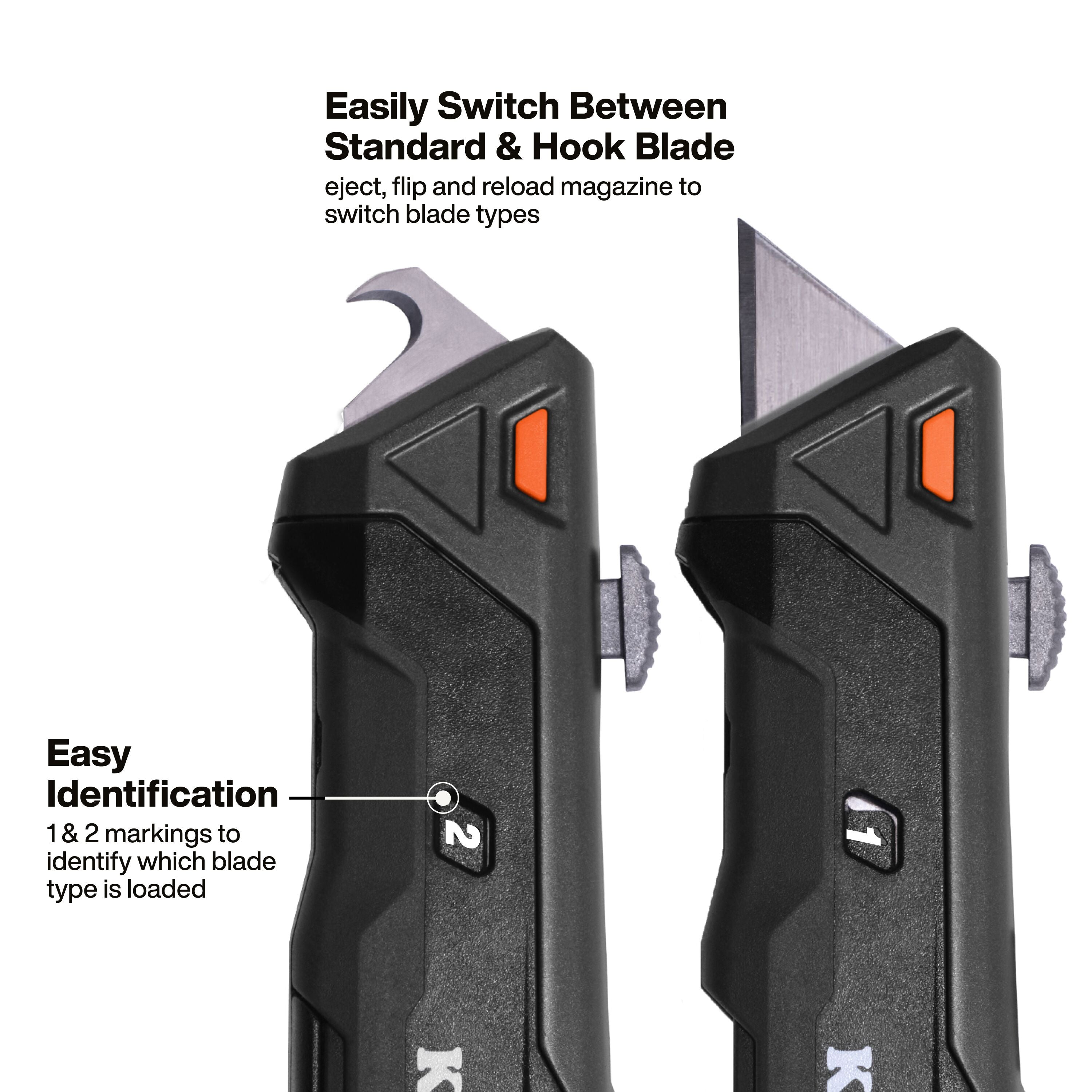 Klein Auto-Loading Retractable Utility Knife with Dual-Sided Blade Magazine - Ace Tool Group - KLEIN