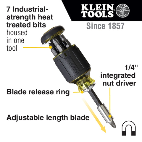 Klein 85515HD Mini-Ratchet, Multi-Bit Driver Set - Ace Tool Group - Klein
