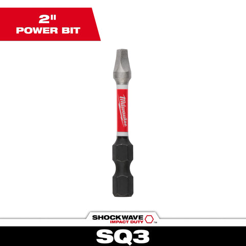 Milwaukee 48-32-4473 #3 Square ShockwaveÈ 2" Power Bit - Ace Tool Group - Milwaukee