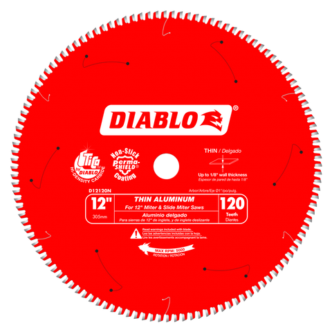 Diablo Tools 12" X 120-Teeth Aluminum Saw Blade For Thin Non-Ferrous Metal - Ace Tool Group - Diablo