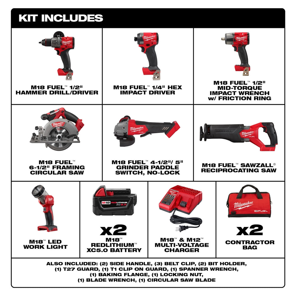 Milwaukee M18 FUEL7-Tool Combo Kit - Ace Tool Group - Milwaukee