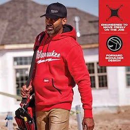 Milwaukee 352R-S Midweight Pullover Hoodie - Logo Red S - Ace Tool Group - Milwaukee