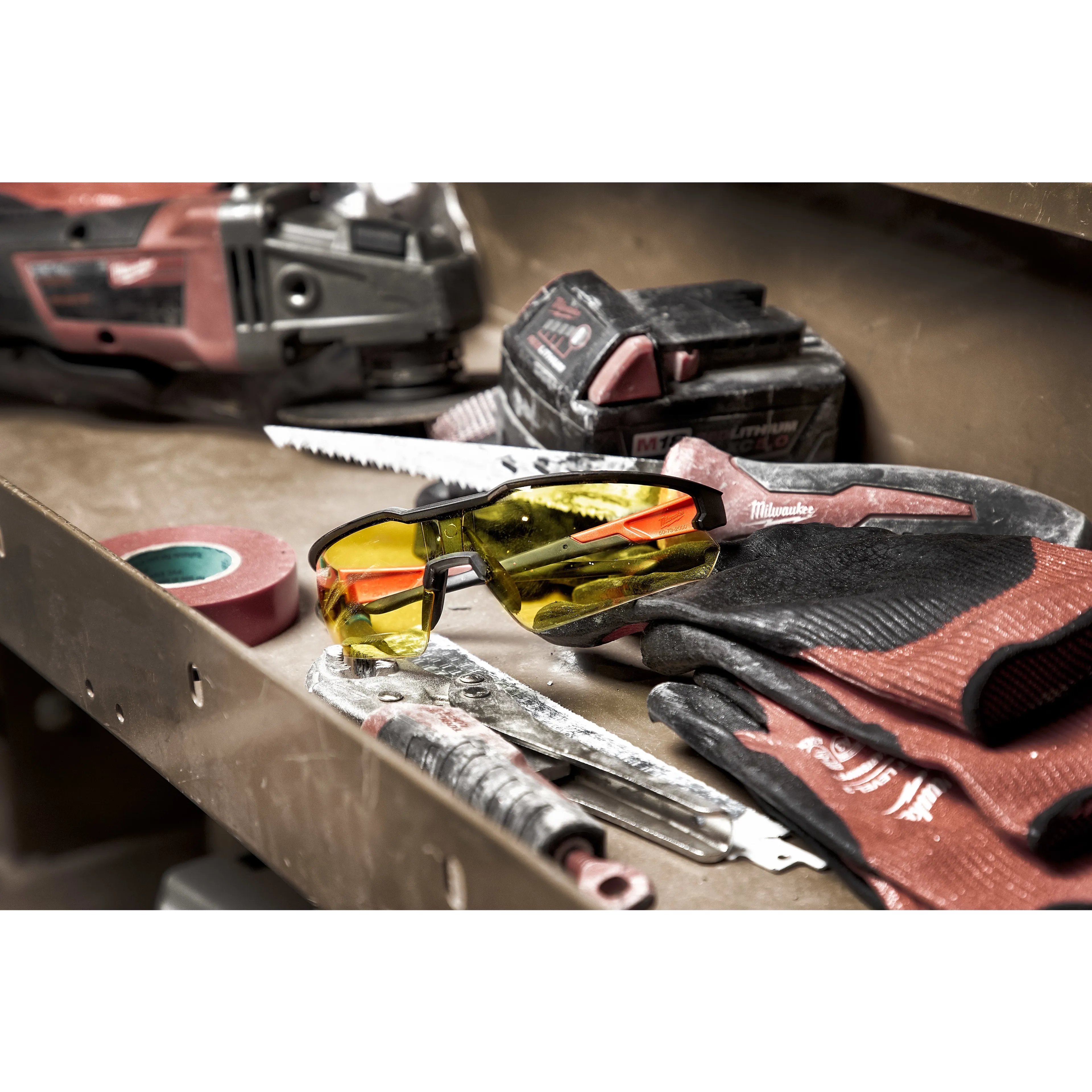 Milwaukee 48-73-2100 Safety Glasses - Yellow Anti-Scratch Lenses 6 Pack - Ace Tool Group - Milwaukee