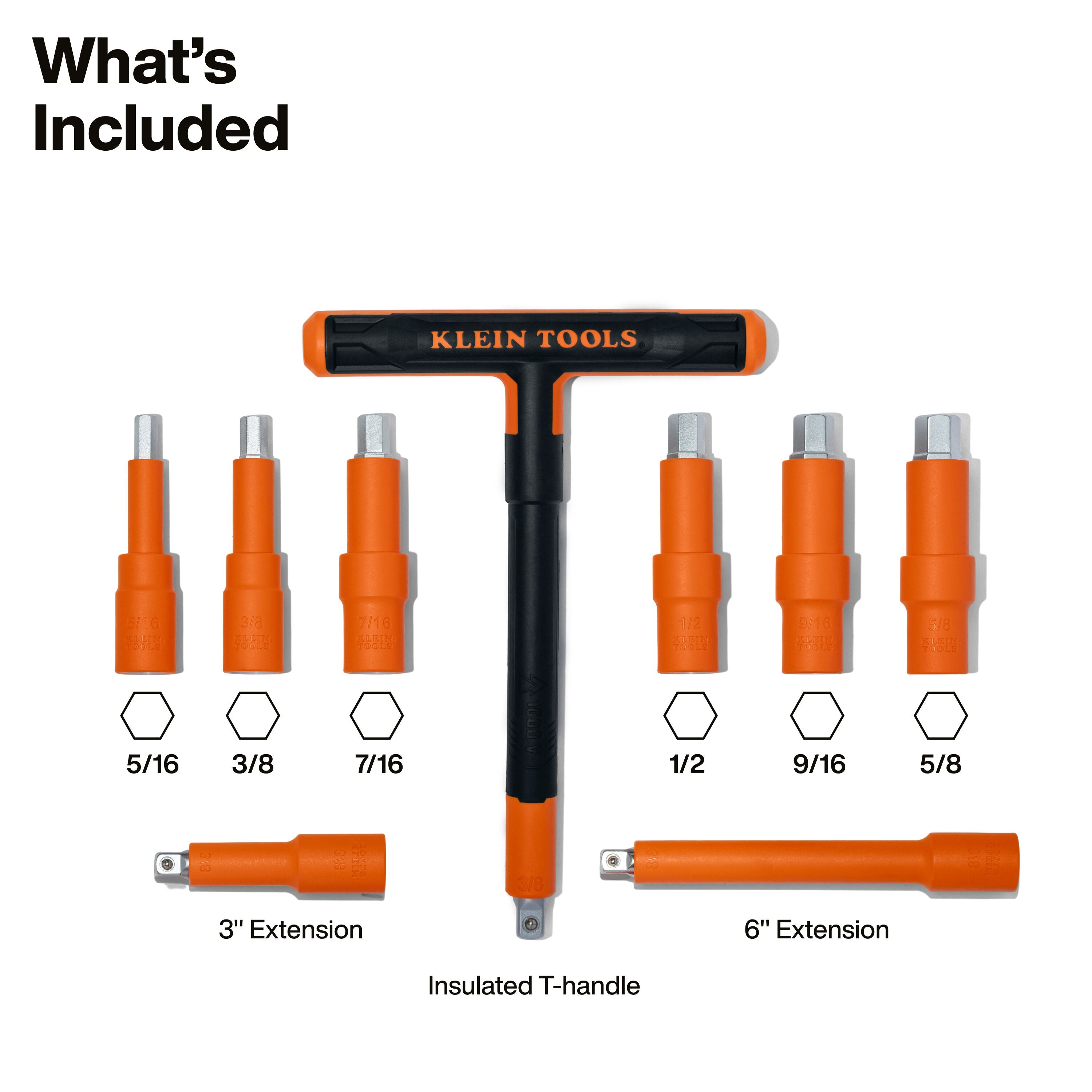 Klein Insulated T-Handle and Hex Bit Set, 9-Piece - Ace Tool Group - KLEIN