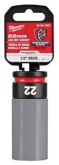 Milwaukee 49-66-7807 SHOCKWAVE Impact Duty 1/2 Drive 22MM Metric Lug Nut Wheel Socket - Ace Tool Group - Milwaukee