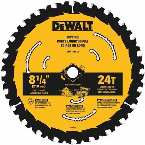 Dewalt Dwa181424 8-1/4 In. Circular Saw Blade 24T (5pk) - Ace Tool Group - DeWalt