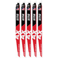 Milwaukee 48-00-7553 12" 5 TPI AX™ w/NITRUS™ Carbide Teeth SAWZALL® Blade for Wood with Nails 5PK - Ace Tool Group - Milwaukee Tool