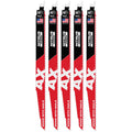 Milwaukee 48-00-7553 12" 5 TPI AX™ w/NITRUS™ Carbide Teeth SAWZALL® Blade for Wood with Nails 5PK - Ace Tool Group - Milwaukee Tool