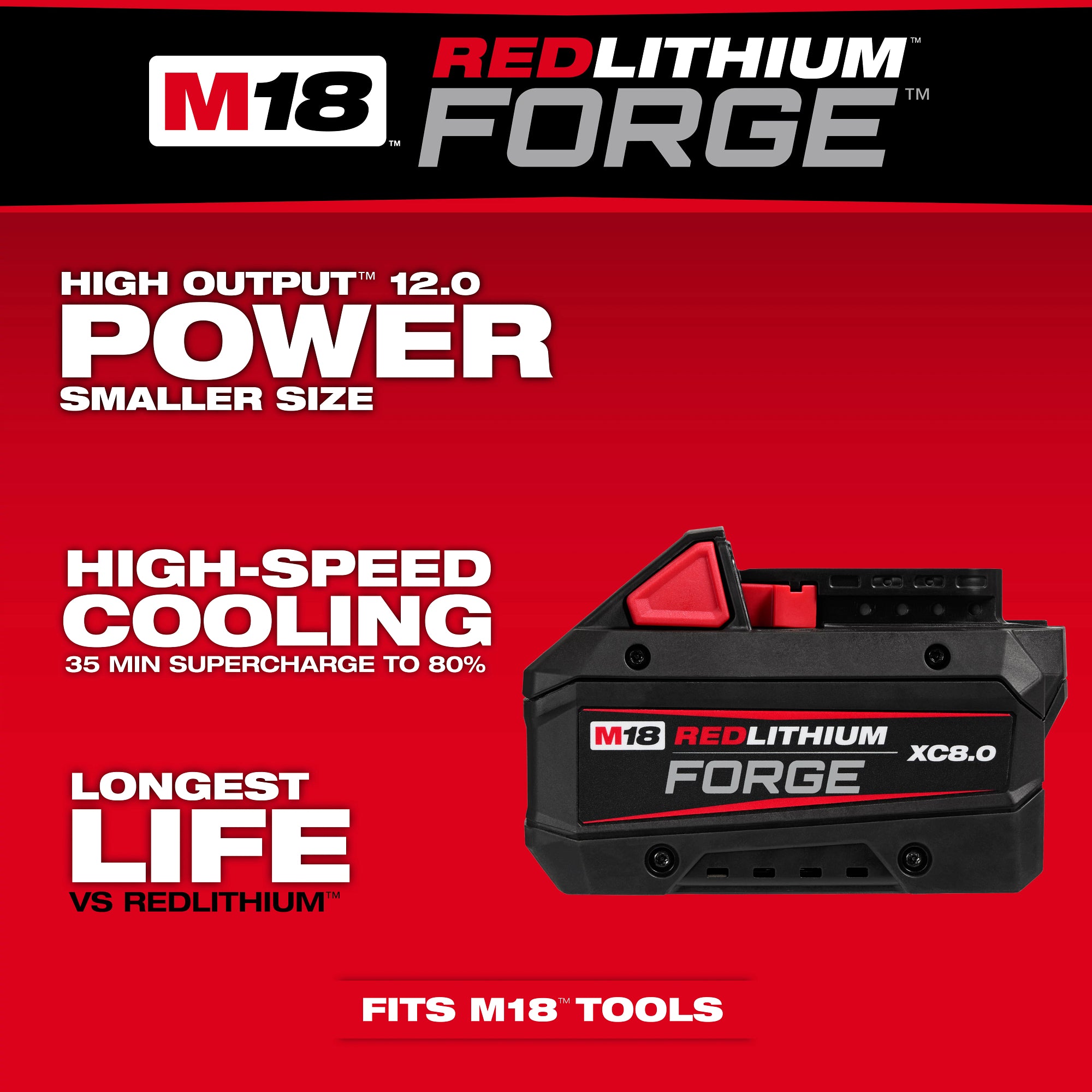 Milwaukee 48-11-1883 M18™ REDLITHIUM™ FORGE™ XC8.0 Battery (10 Pk) - Ace Tool Group - Milwaukee Tool