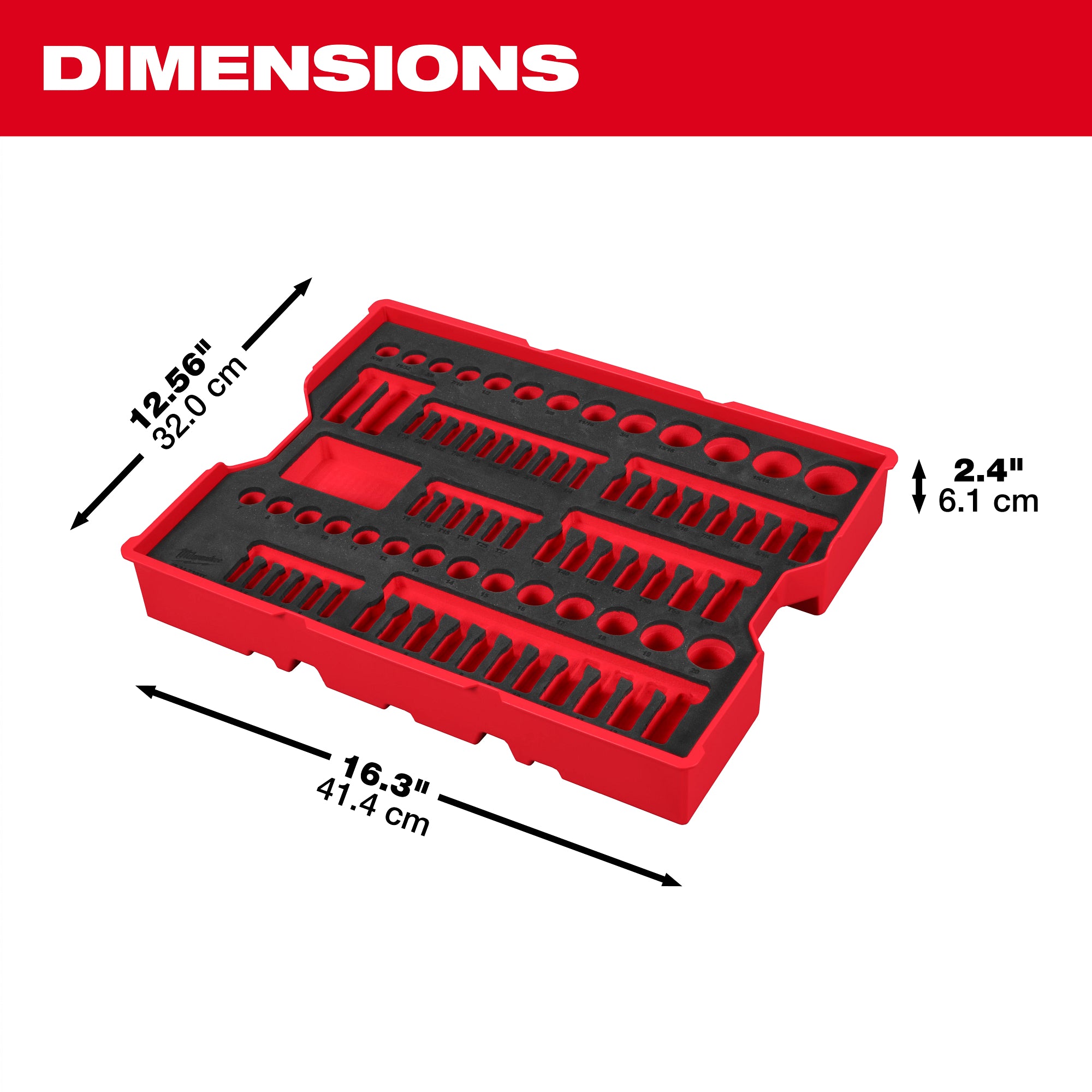 Milwaukee 48-22-0152 77 pc. 1/4” & 3/8” Drive Metric, SAE, & Torx® Socket Set with Tray for PACKOUT™ Drawers