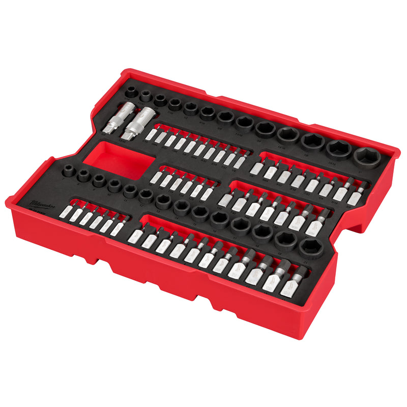 Milwaukee 48-22-0152 77 pc. 1/4” & 3/8” Drive Metric, SAE, & Torx® Socket Set with Tray for PACKOUT™ Drawers - Ace Tool Group - Milwaukee Tool