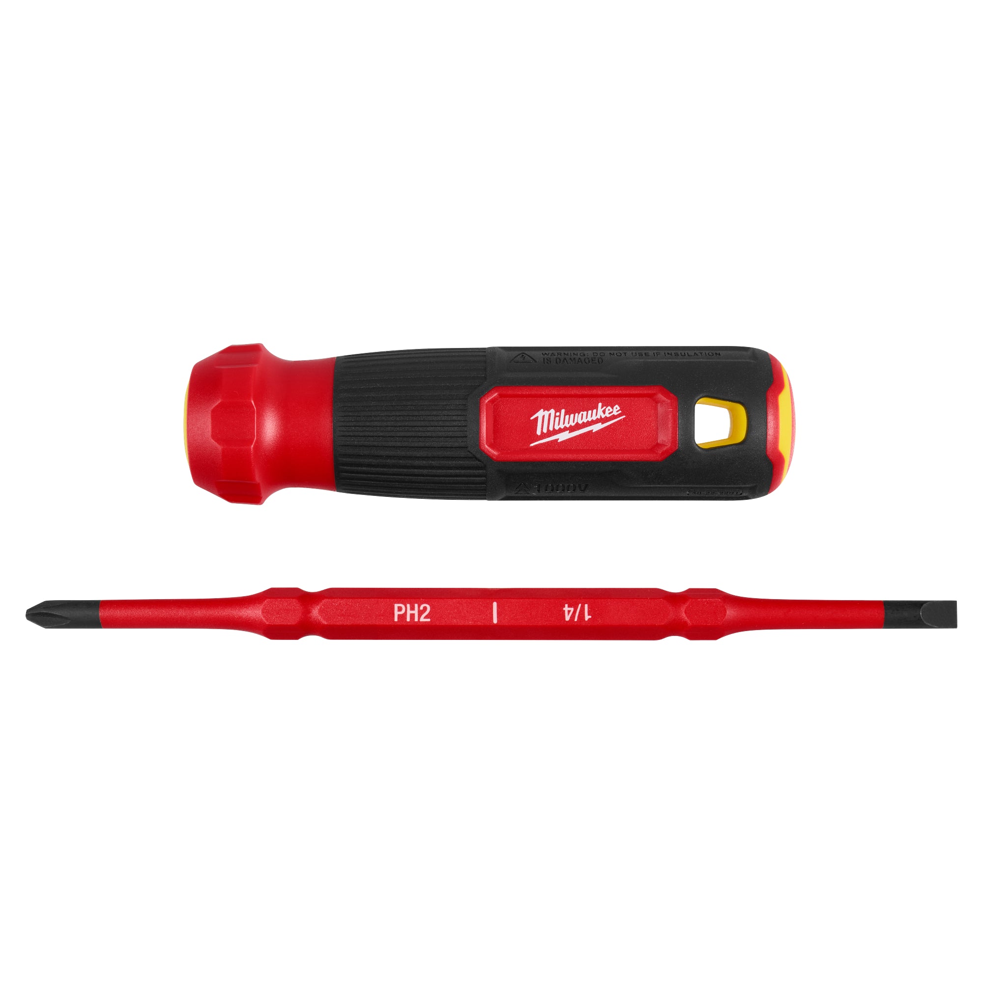 Milwaukee 48-22-2201 2-in-1 1000V Insulated Flip Shank Multi-Bit Screwdriver - Ace Tool Group - Milwaukee Tool