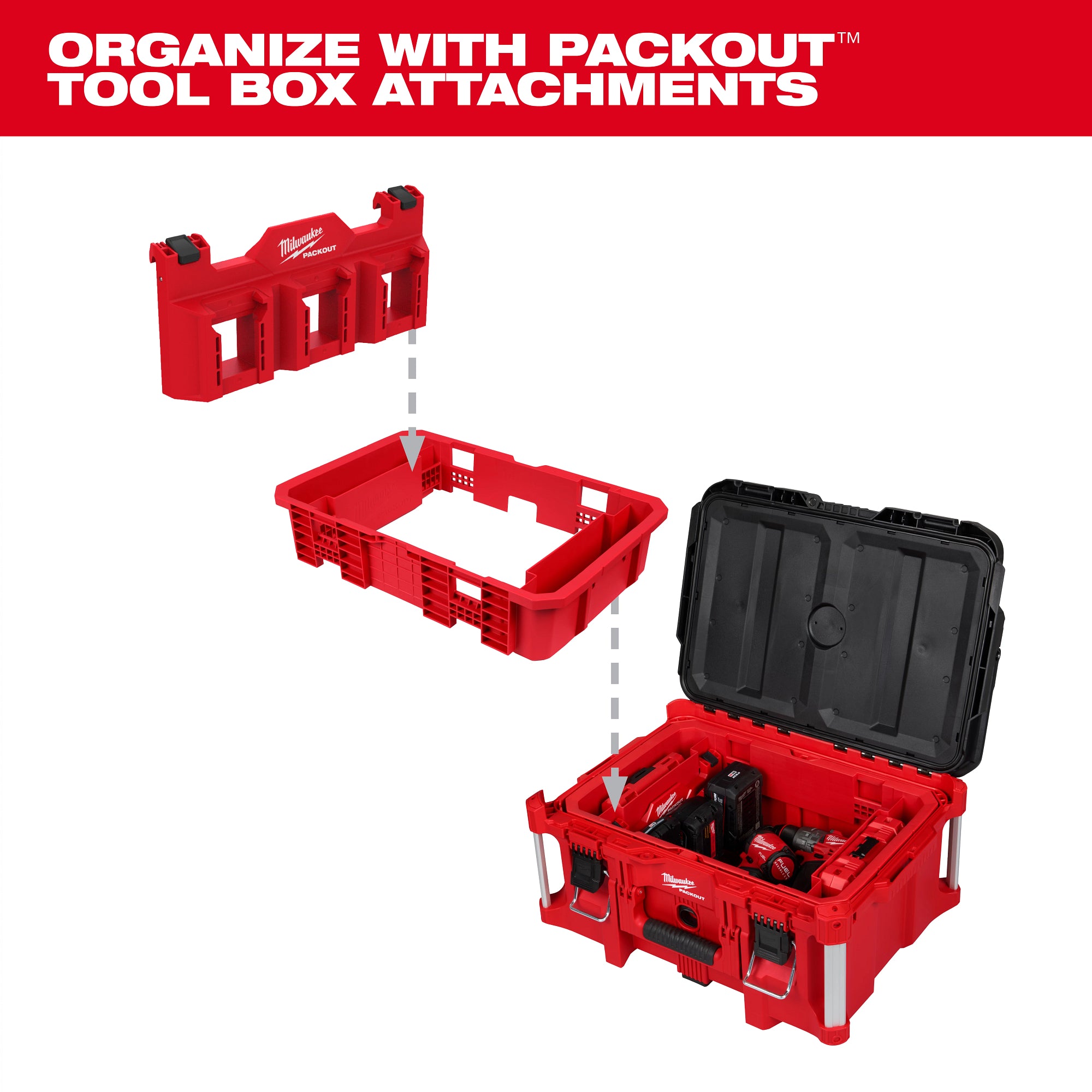 Milwaukee 48-22-8029 Tool Box Attachment Ready Tray for PACKOUT™ Tool Boxes - Ace Tool Group - Milwaukee Tool