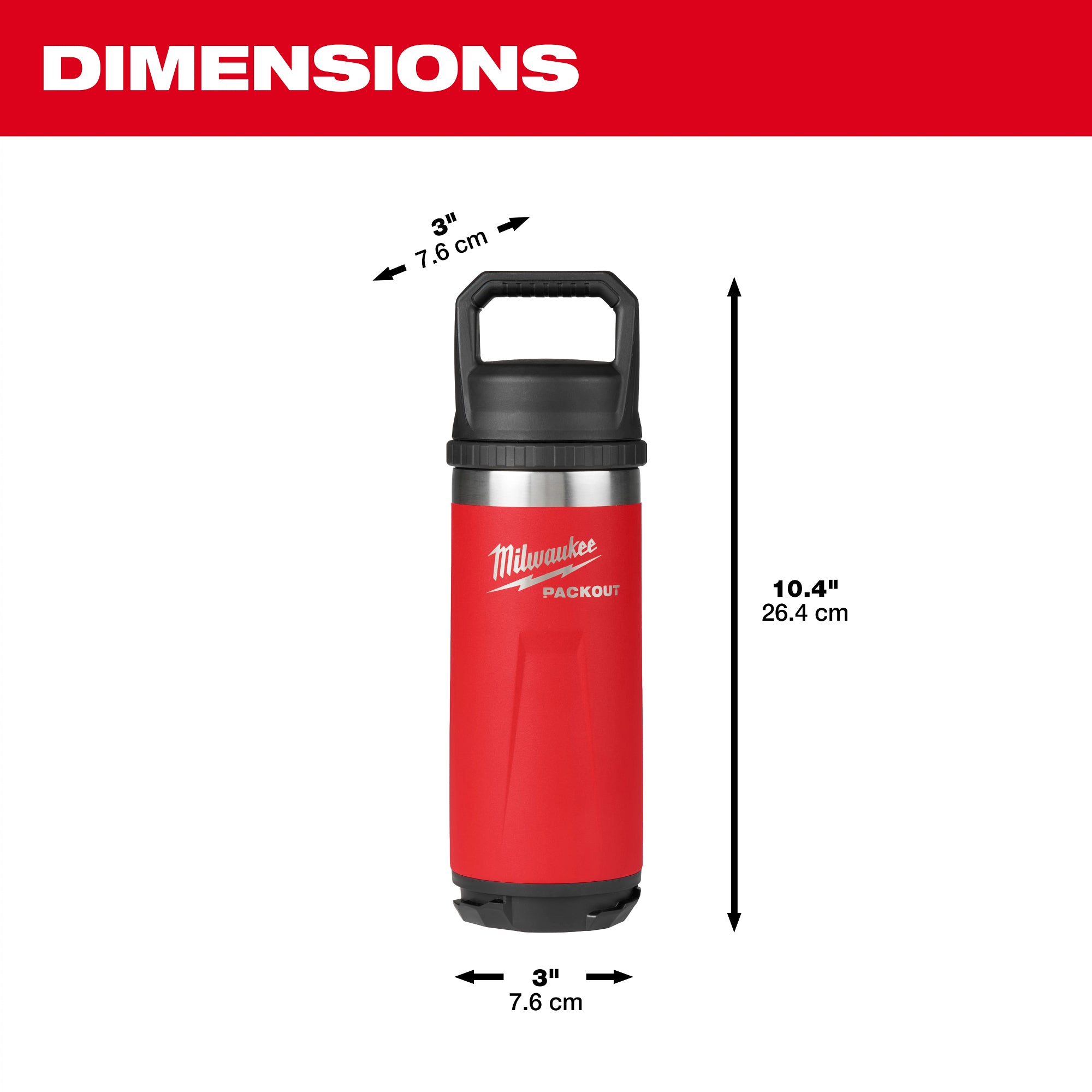 Milwaukee 48-82-8382R PACKOUT™ 18oz Insulated Bottle with Chug Lid