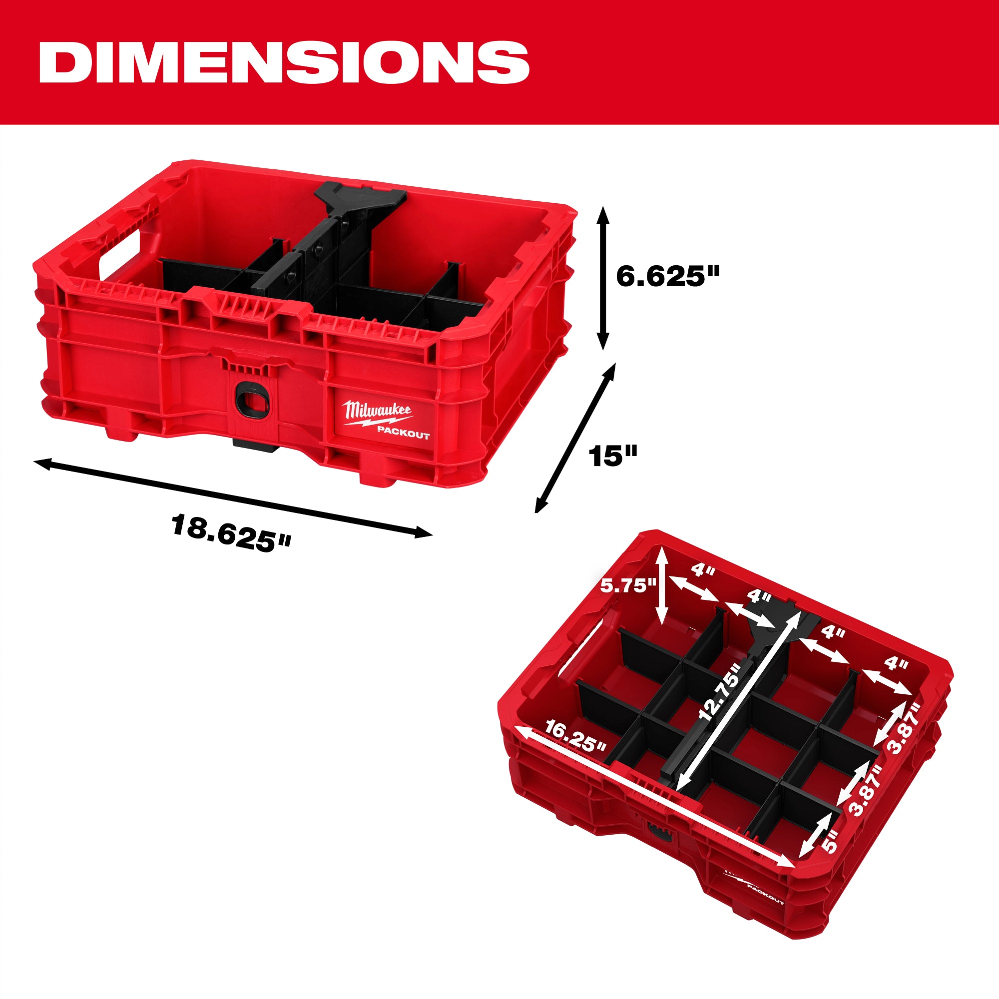 Milwaukee 48-22-8438 PACKOUT™ Low-Profile Crate