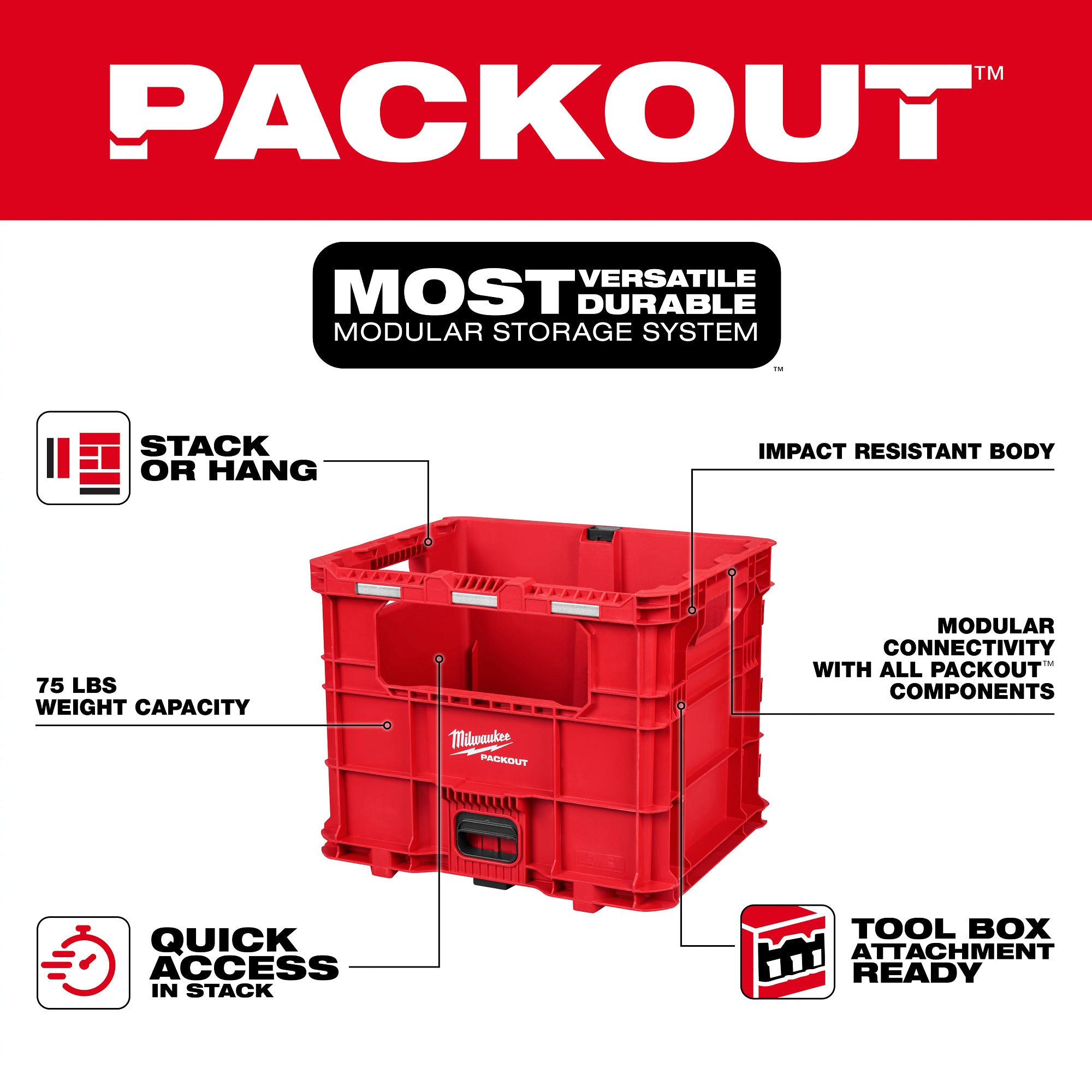 Milwaukee 48-22-8439 PACKOUT™ XL Crate