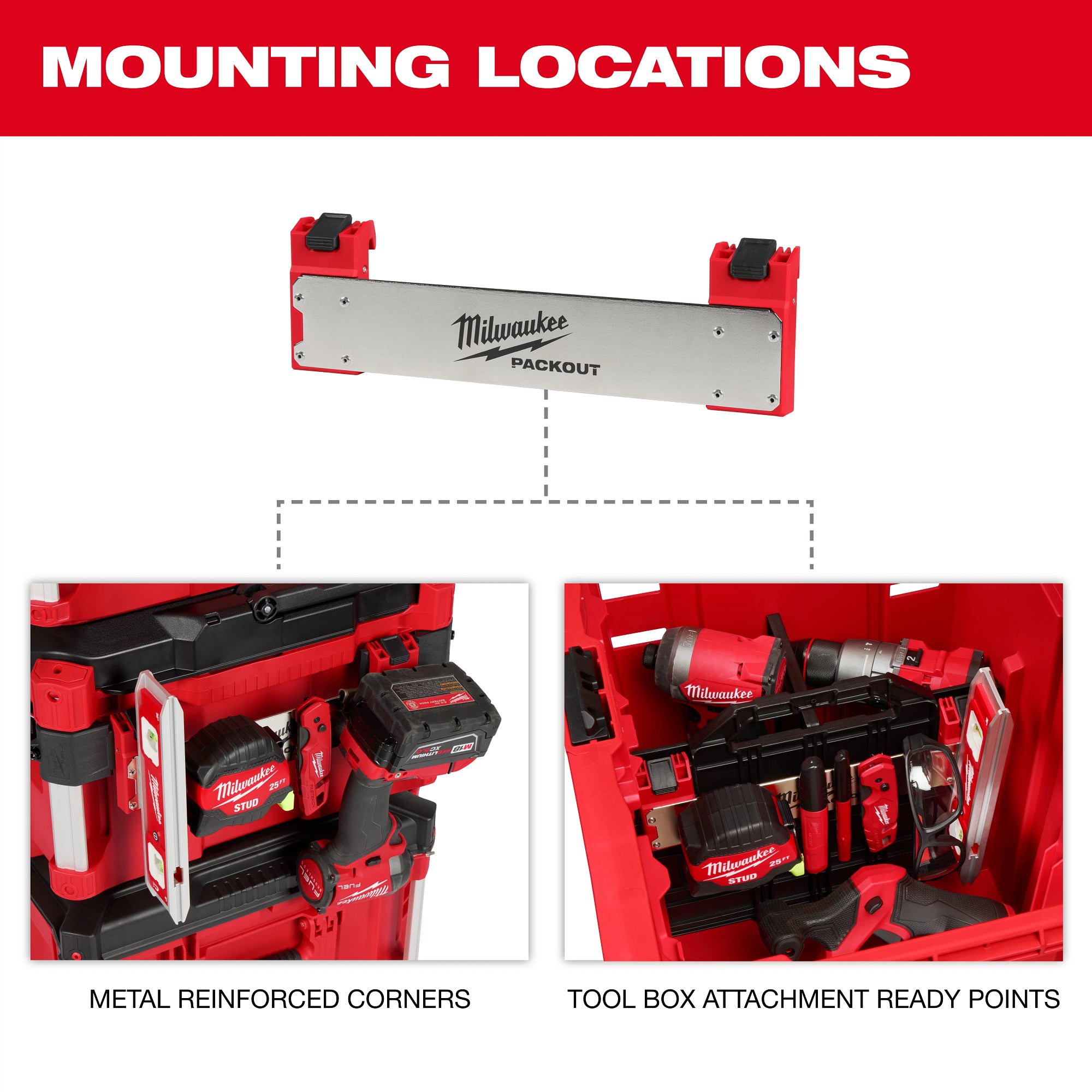Milwaukee 48-22-8609 PACKOUT™ Tool Box Belt Clip Rack Attachment - Ace Tool Group - Milwaukee Tool