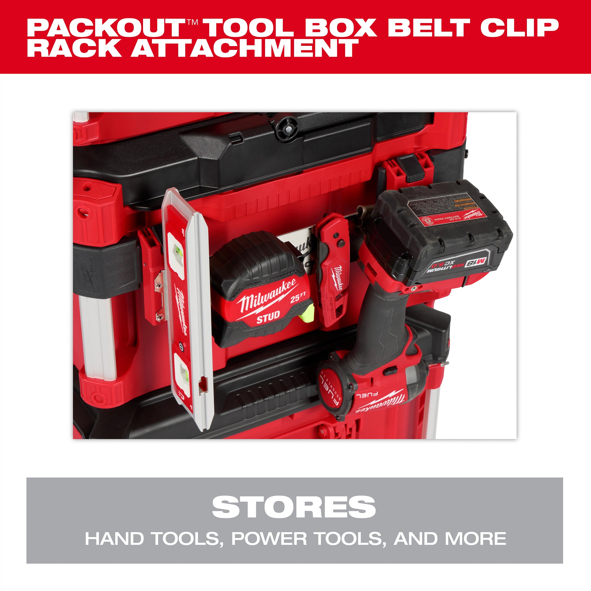 Milwaukee 48-22-8609 PACKOUT™ Tool Box Belt Clip Rack Attachment - Ace Tool Group - Milwaukee Tool