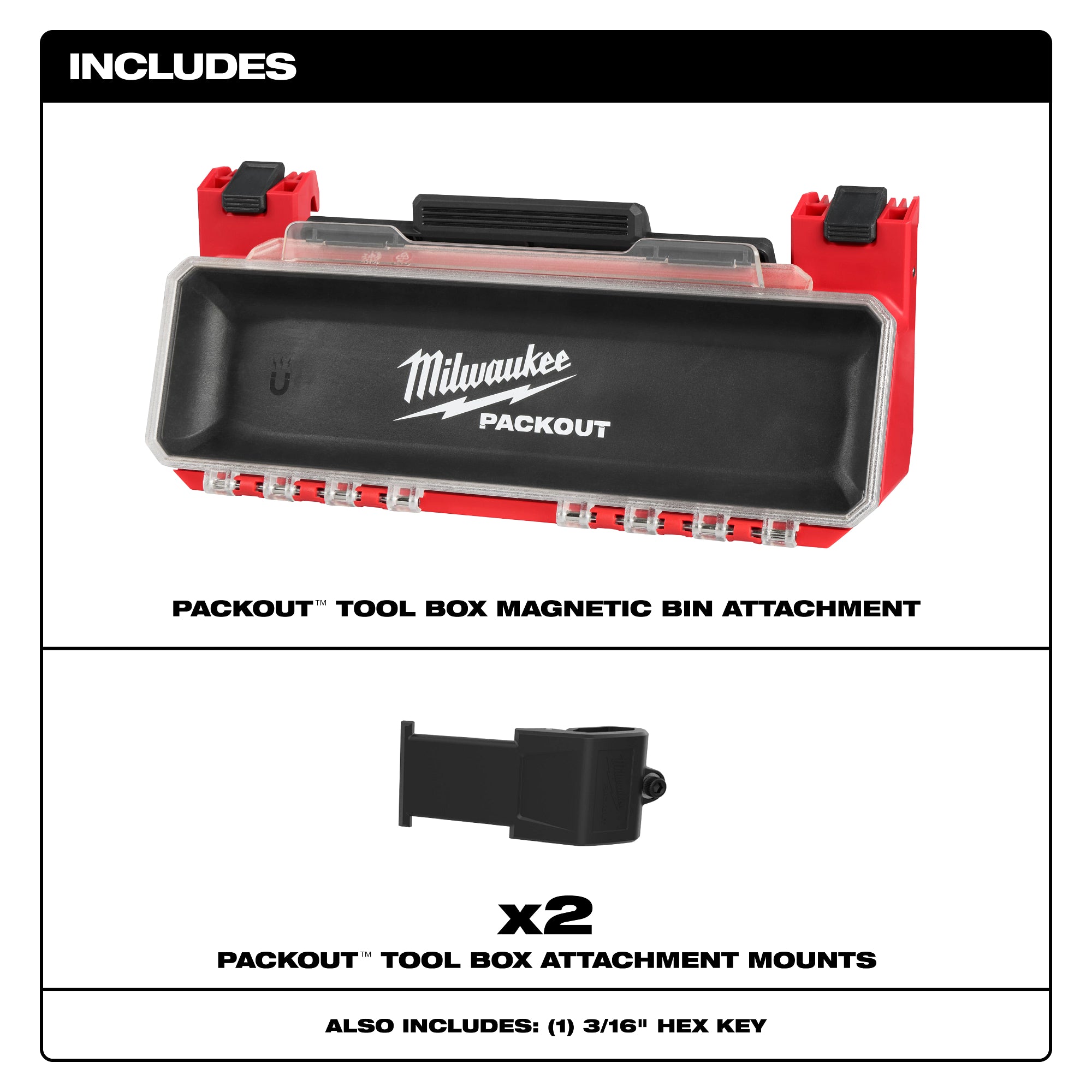 Milwaukee 48-22-8611 PACKOUT™ Tool Box Magnetic Bin Attachment - Ace Tool Group - Milwaukee Tool