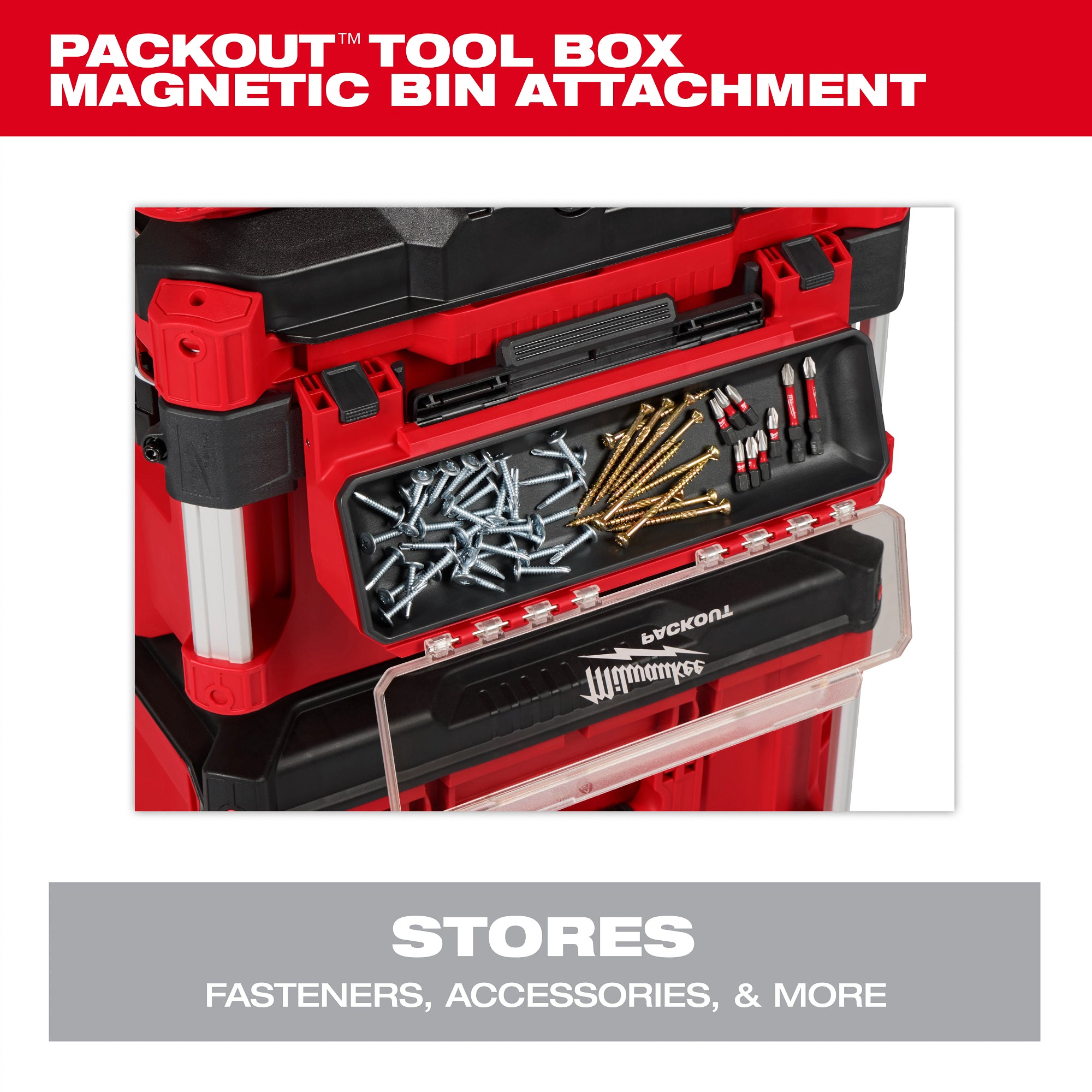 Milwaukee 48-22-8611 PACKOUT™ Tool Box Magnetic Bin Attachment - Ace Tool Group - Milwaukee Tool