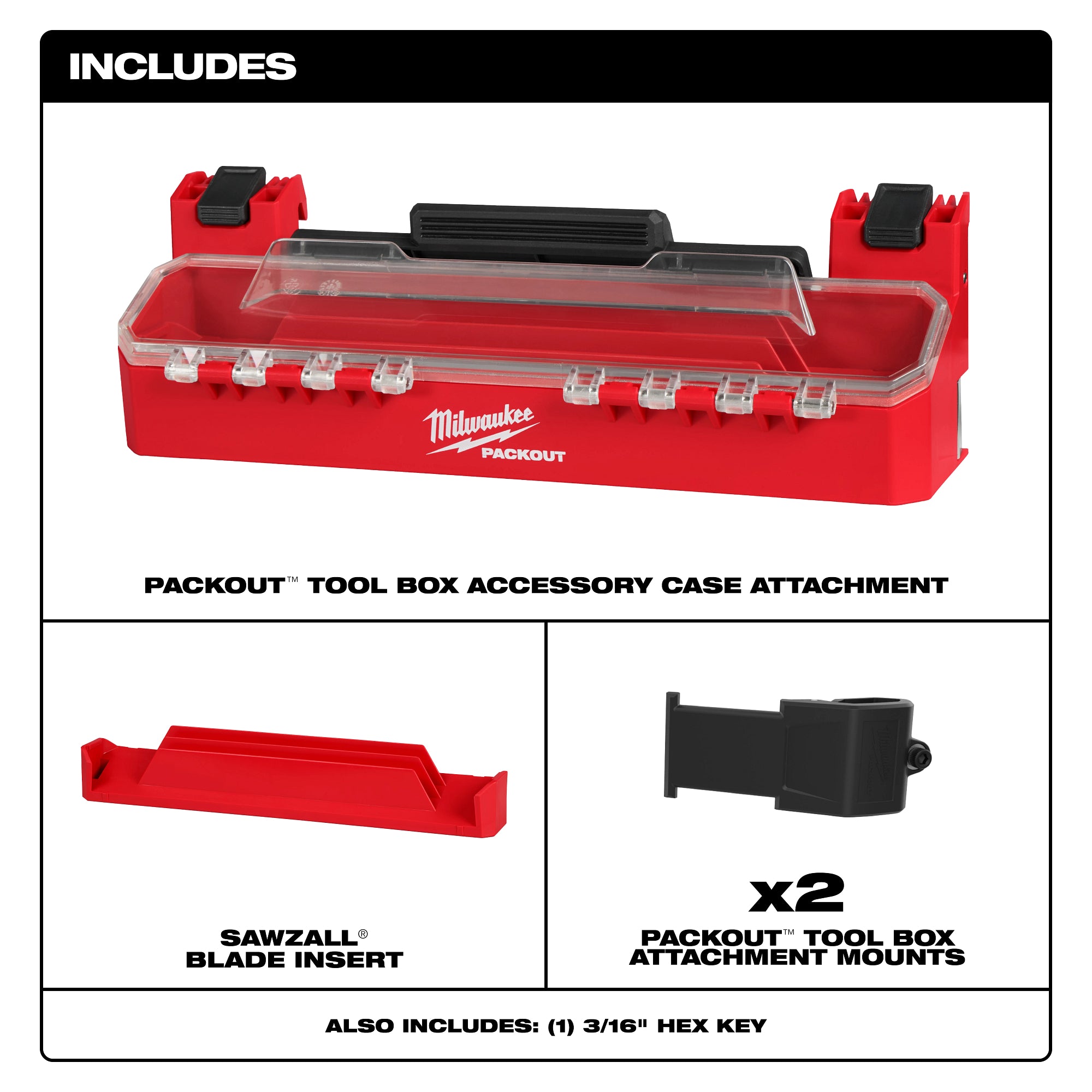 Milwaukee 48-22-8612 PACKOUT™ Tool Box Accessory Case Attachment - Ace Tool Group - Milwaukee Tool