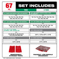 67pc 1/4”, 3/8”, and 1/2” Drive TORX® Bit Socket Set with PACKOUT™ ​Low-Profile Organizer