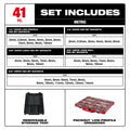 41pc 1/4” and 3/8” Drive Metric Bit Socket Set with PACKOUT™ Compact Low-Profile Organizer