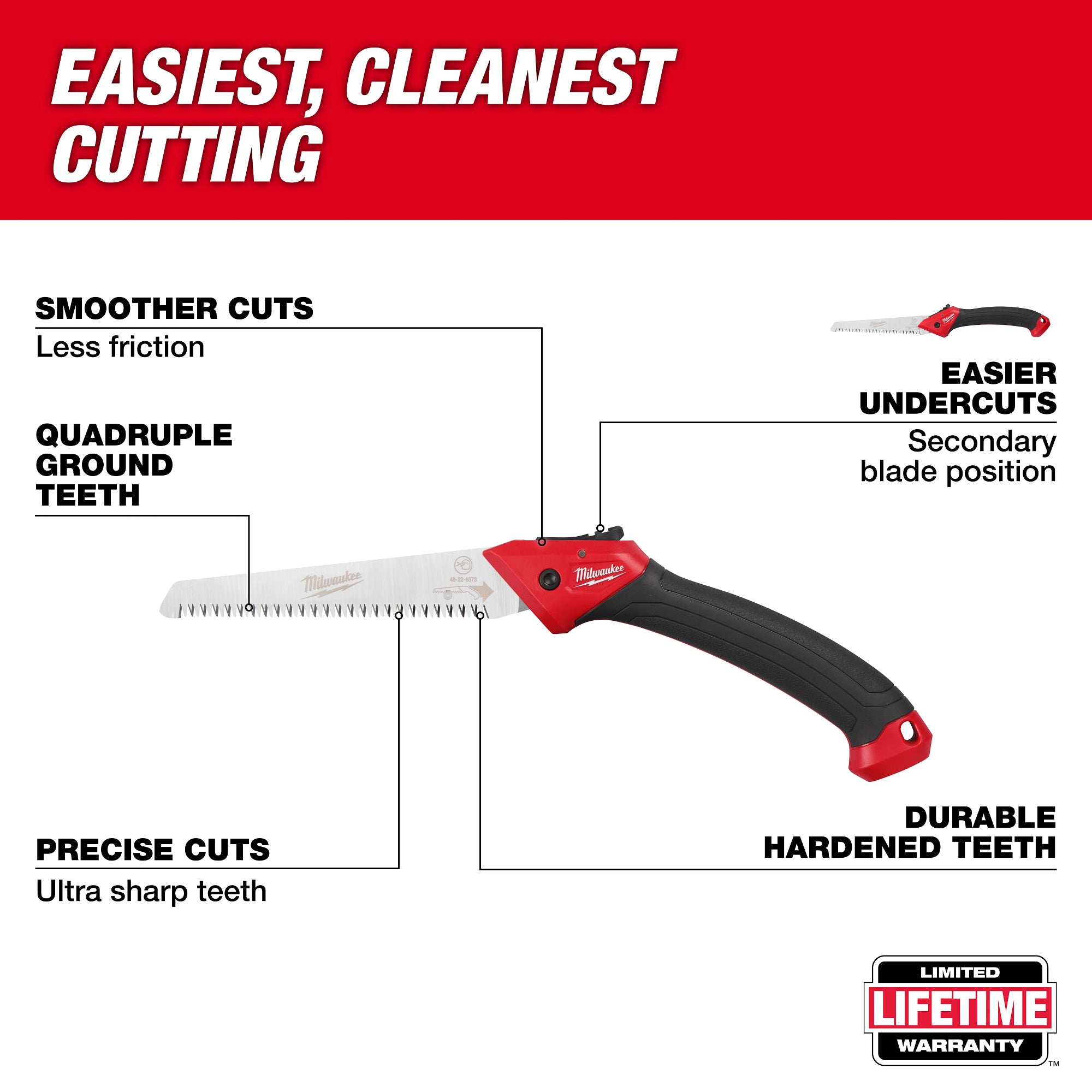 Milwaukee 48-22-9373 7” Folding Pruning Saw – Straight Blade