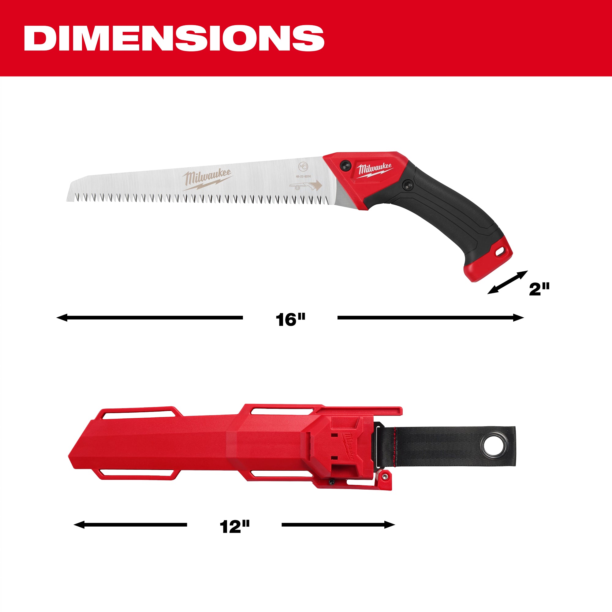 Milwaukee 48-22-9374 10” Fixed Pruning Saw – Straight Blade