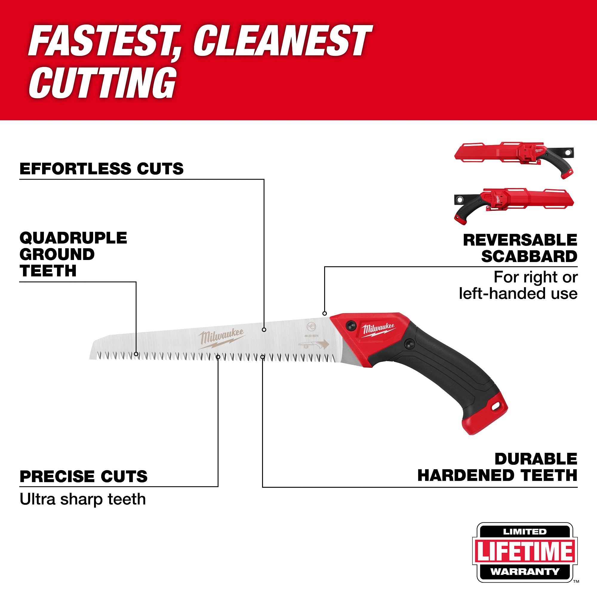 Milwaukee 48-22-9374 10” Fixed Pruning Saw – Straight Blade