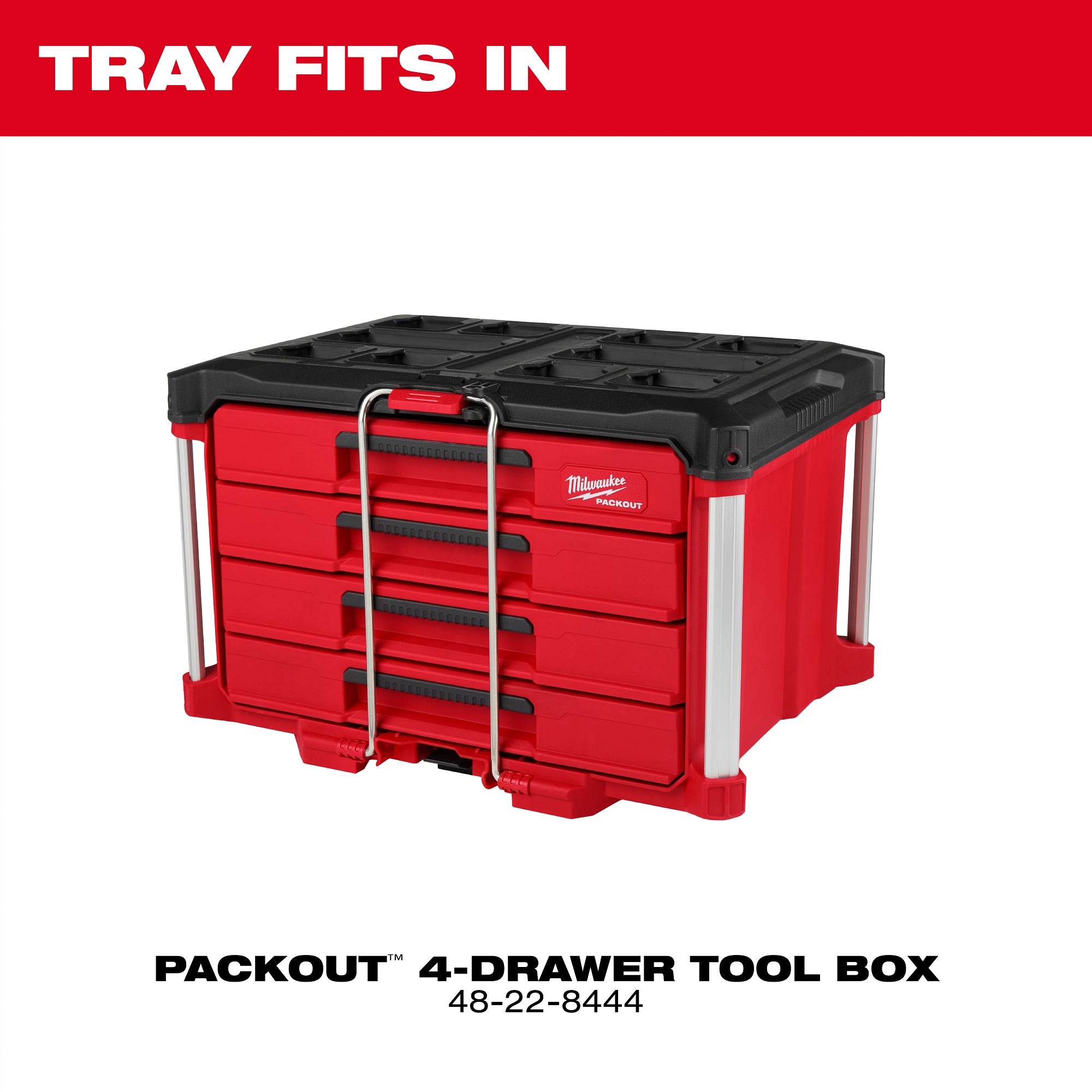 Milwaukee 48-22-0150 77 pc. 1/4”, 3/8”, & 1/2” Drive Metric Socket Set with Tray for PACKOUT™ Drawers