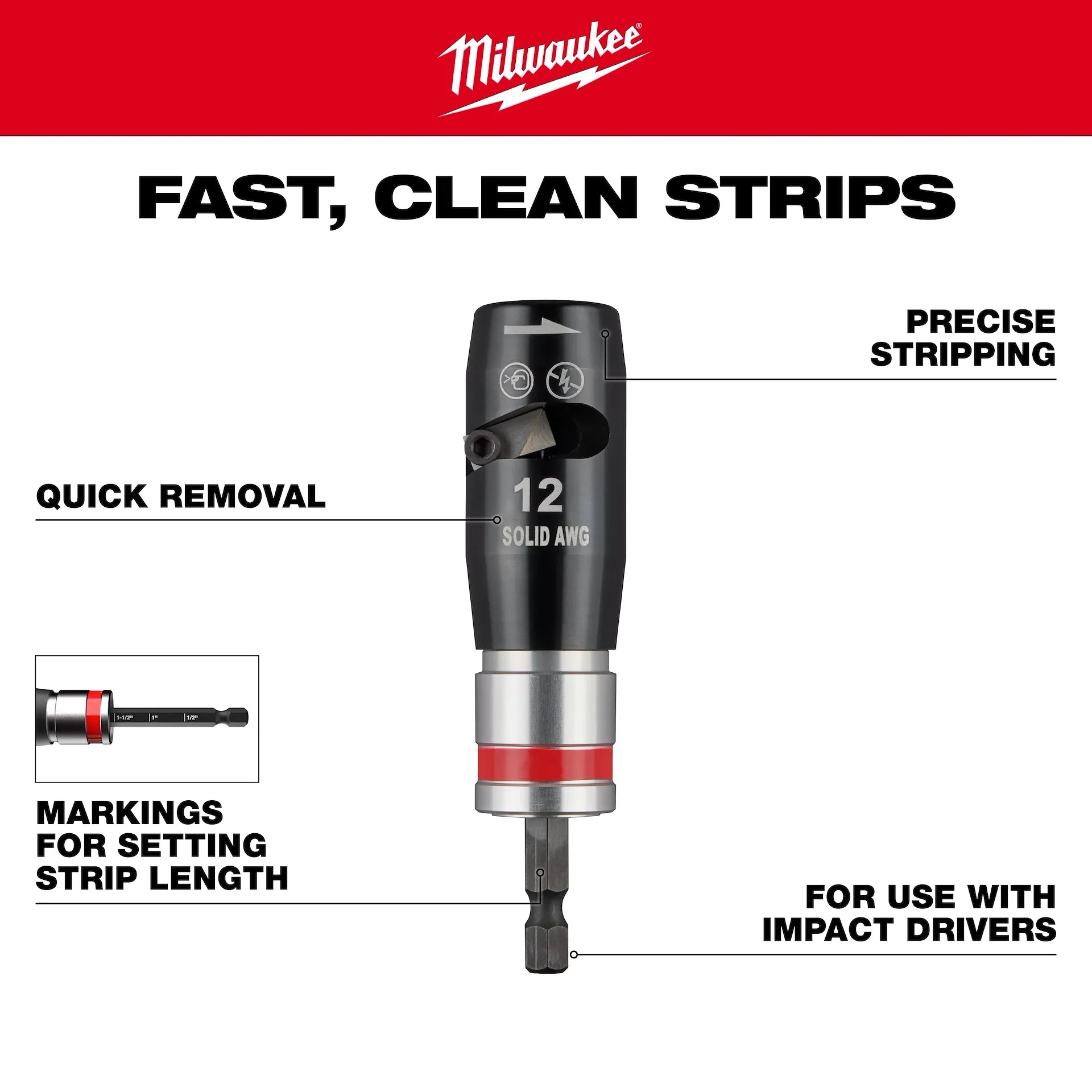 Milwaukee 48-32-6406 4PC Solid Wire Stripper Set - Ace Tool Group - Milwaukee