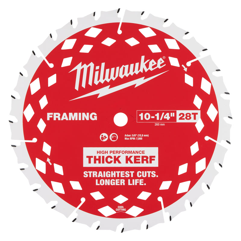 Milwaukee 48-40-1048 10-1/4” 28T Thick Kerf Framing Circular Saw Blade - Ace Tool Group - Milwaukee Tool