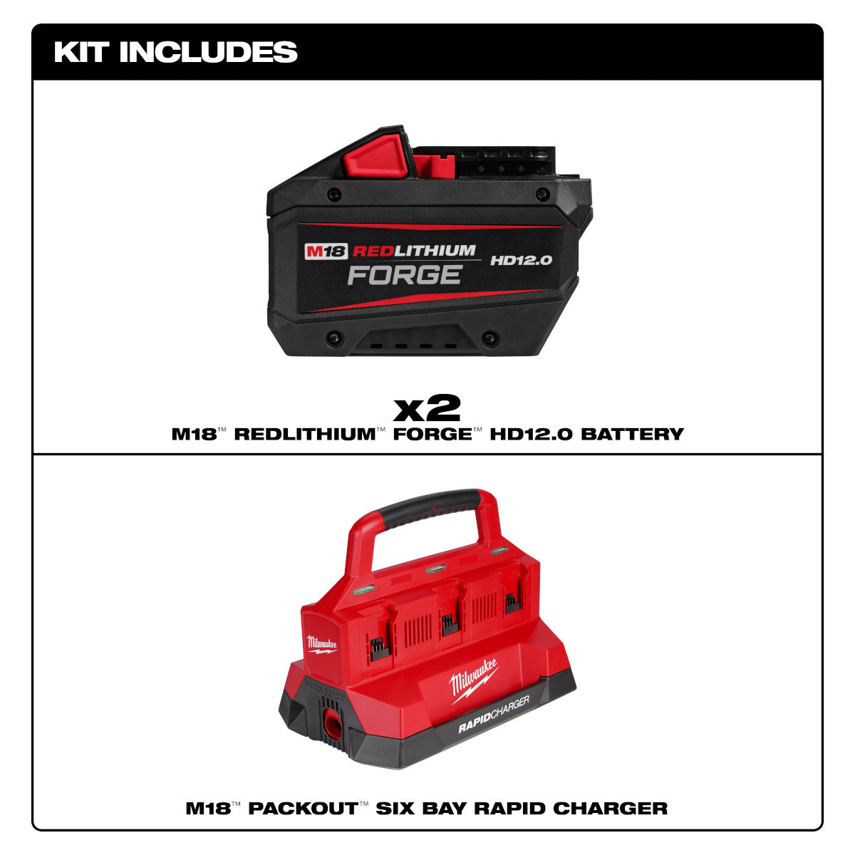 M18 REDLITHIUM FORGE HD12.0 Dual Battery Starter Kit - Ace Tool Group - Milwaukee