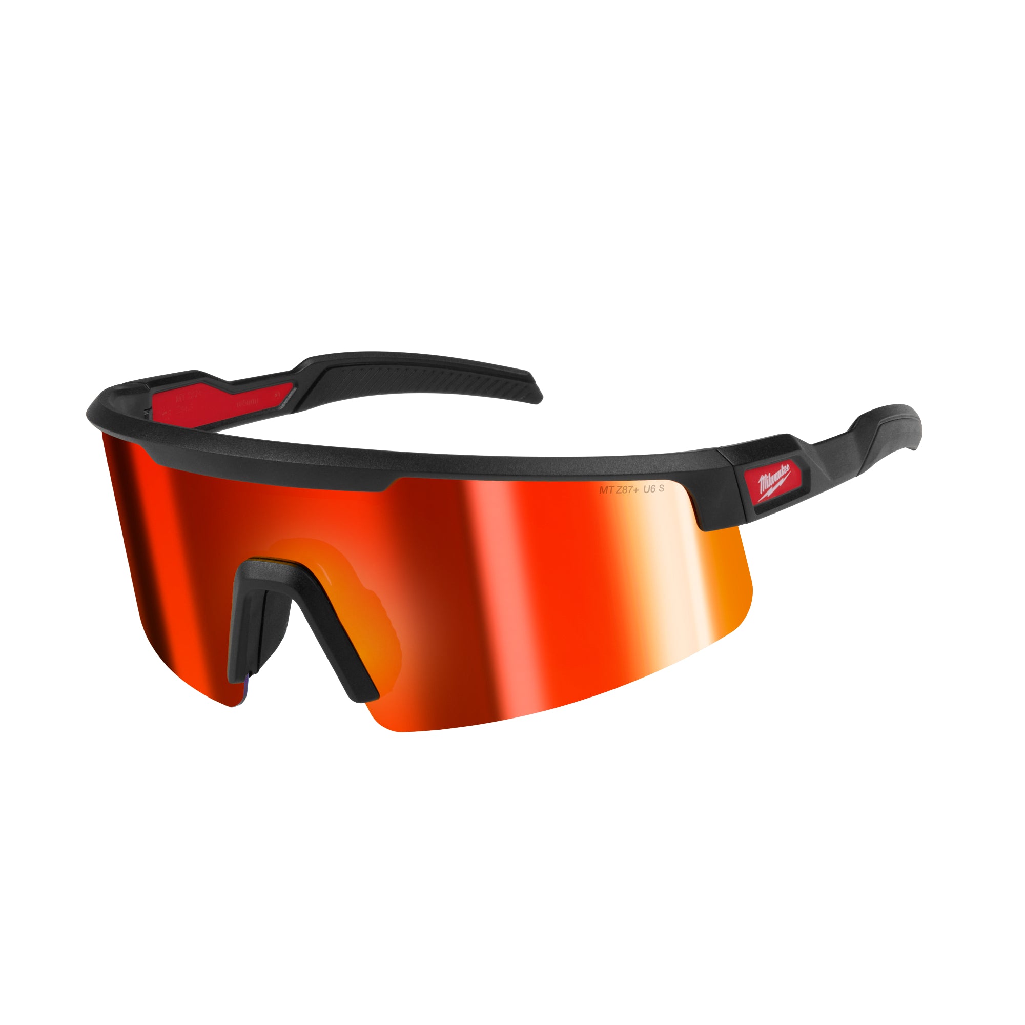 Milwaukee 48-73-2500 Wrap Around Safety Glasses - Red Mirrored Anti-Scratch Lenses - Ace Tool Group - Milwaukee Tool