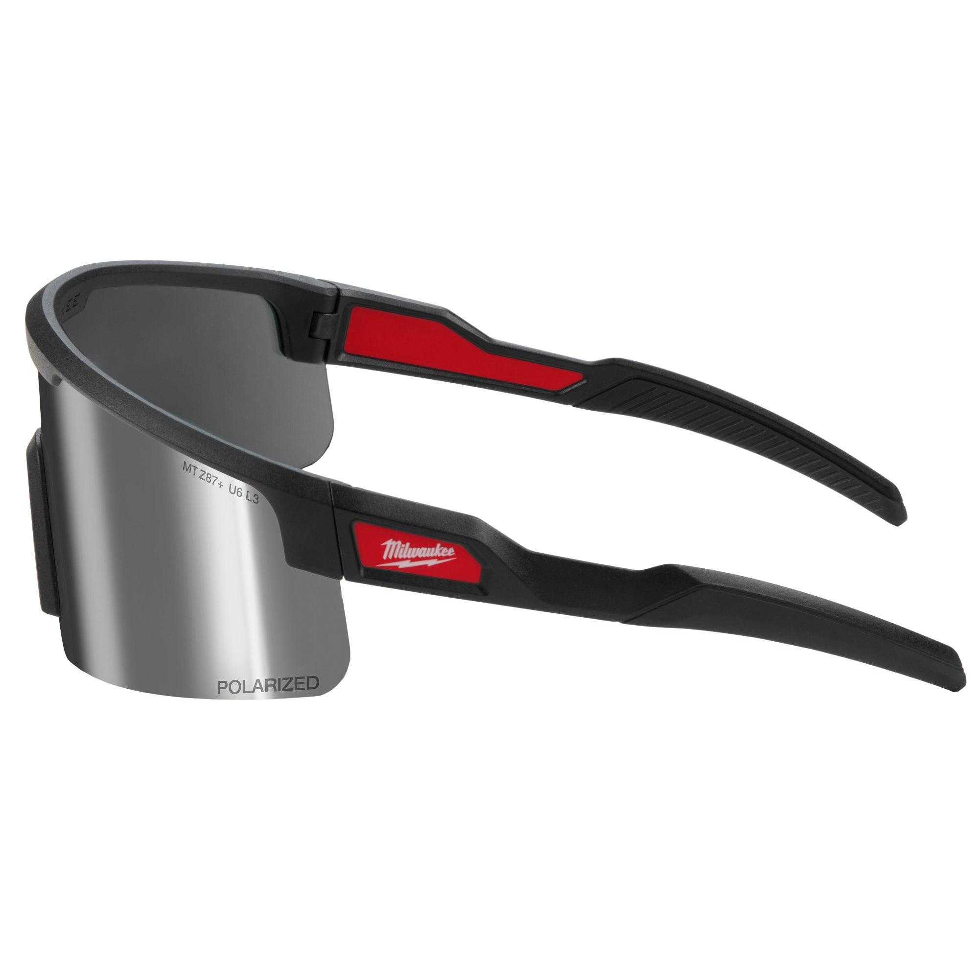 Milwaukee 48-73-2503 Polarized Wrap Around Safety Glasses - Silver Mirrored Dual Coat Lenses